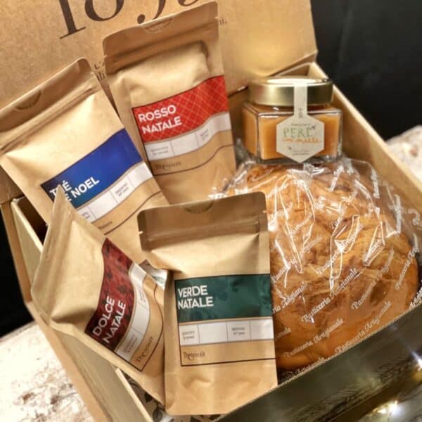 box con bustine di tè